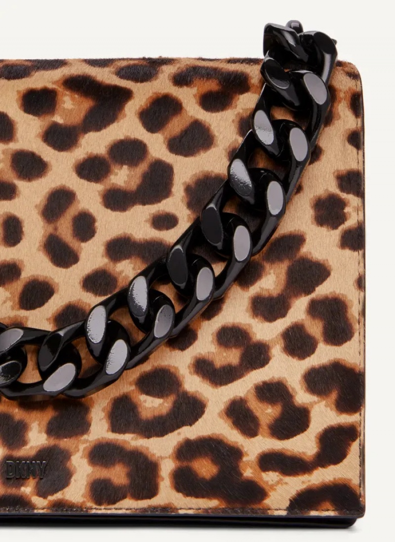 Leopard Women's Dkny Willow Chain Crossbody Bags | 495EZANKB