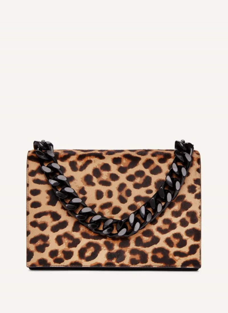 Leopard Women\'s Dkny Willow Chain Crossbody Bags | 495EZANKB