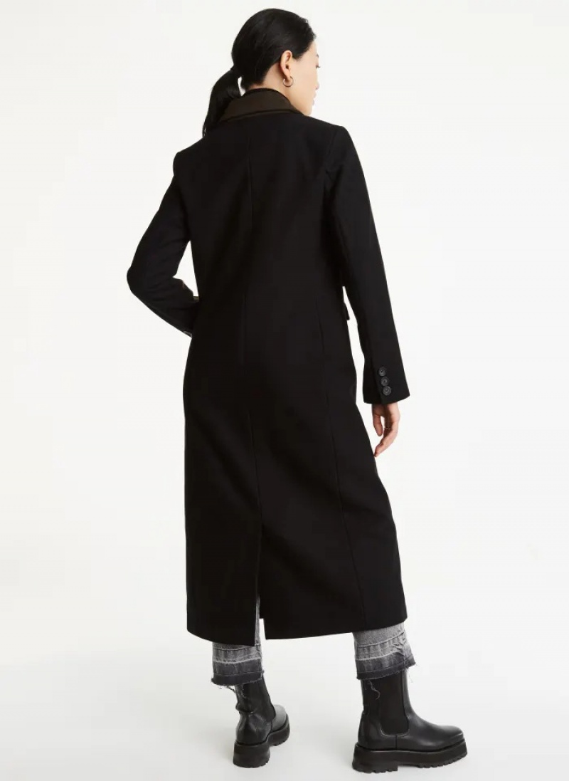 Loden/Black Women's Dkny Wool Colorblocked Coats | 416SPIGHW