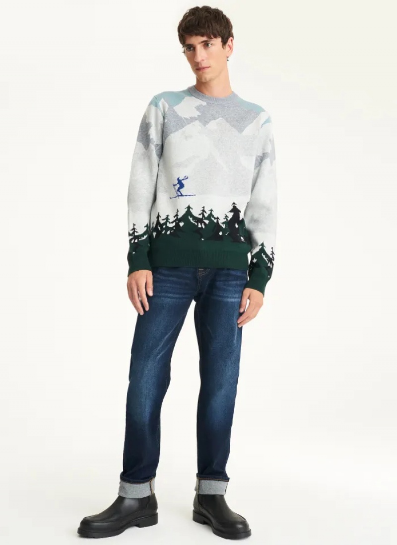 Multi Men's Dkny Ski Landscape Sweaters | 023DFGZWH