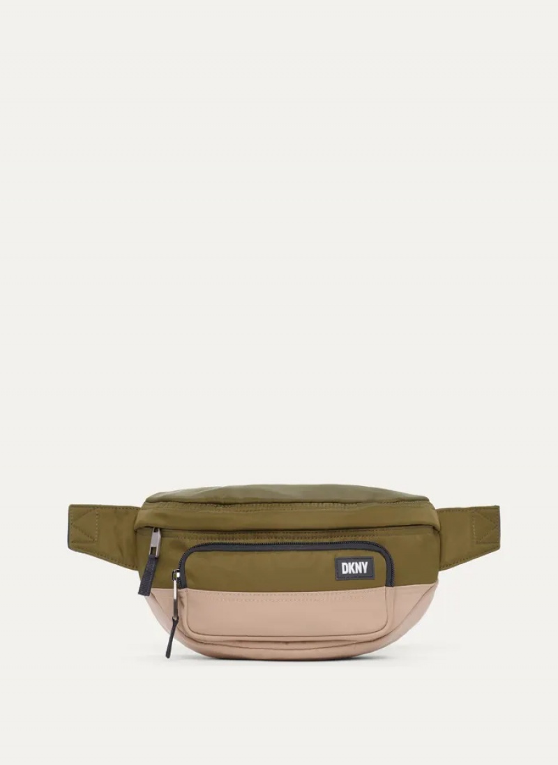 Olive Men\'s Dkny Colorblock Belt Bags | 826SKTQGE