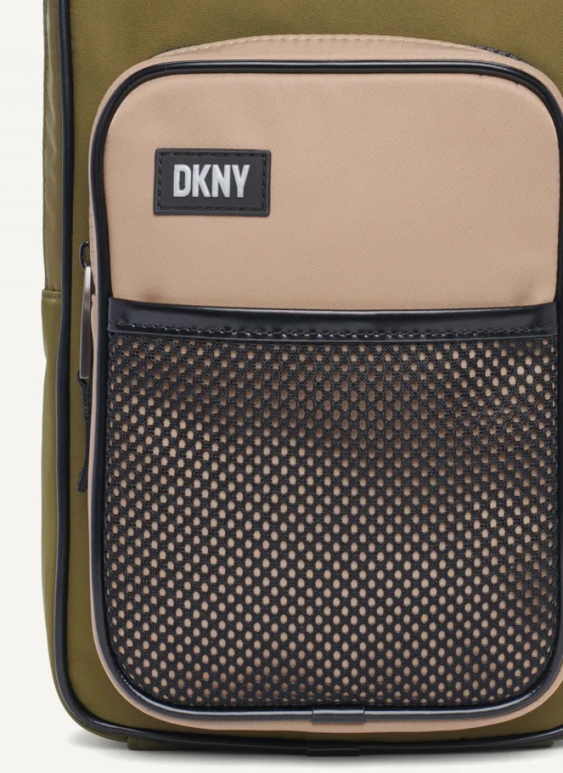 Olive Men's Dkny Colorblock Sling Bag | 986MFPBHS