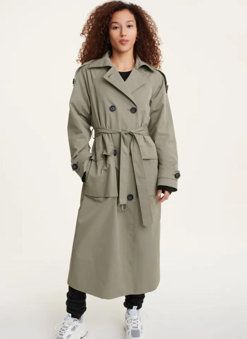 Olive Women\'s Dkny Trench Coats | 720VUWFXH