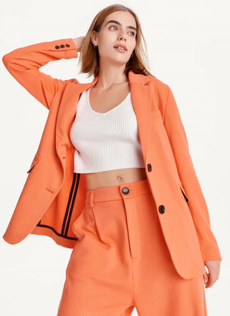 Orange Women\'s Dkny French Terry Soft Blazer | 061XPRMDT