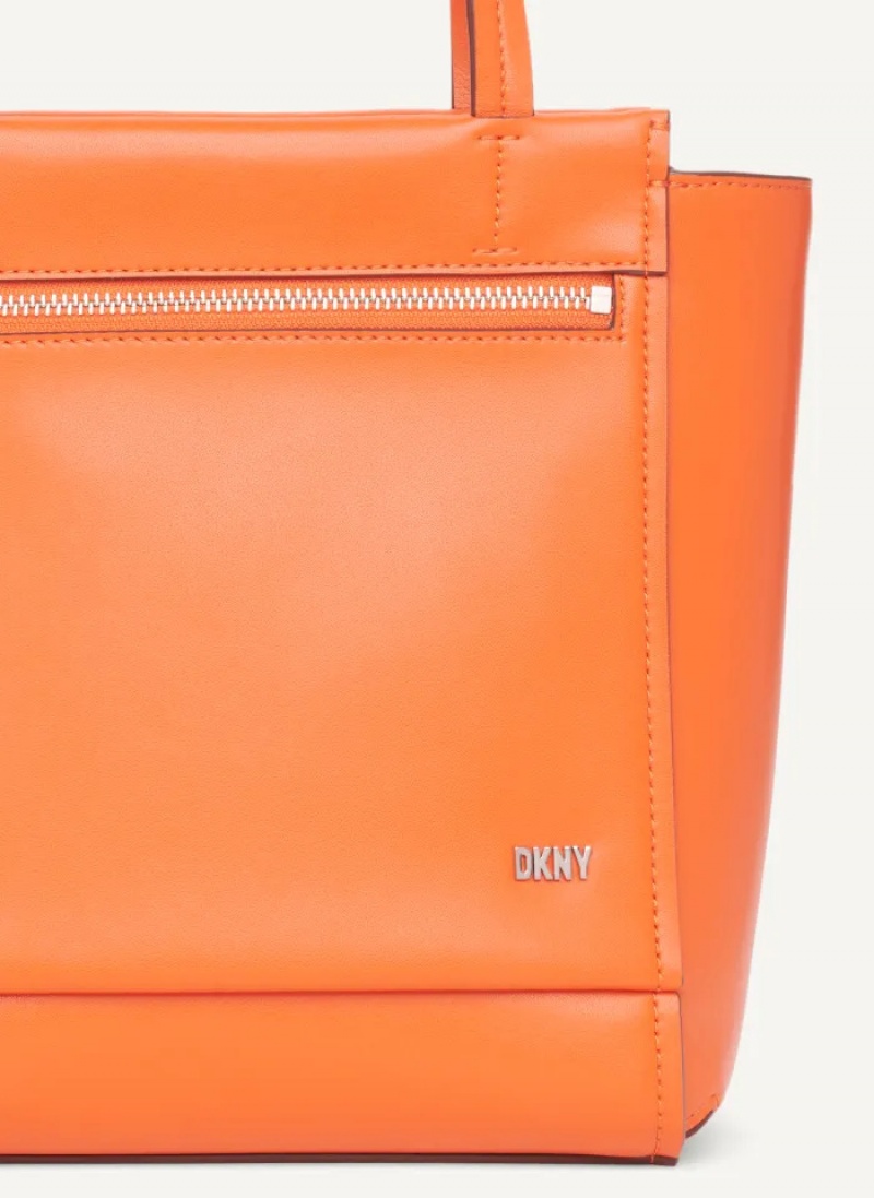 Orange Women's Dkny Pax North-South Tote Bags | 653TBGQAO