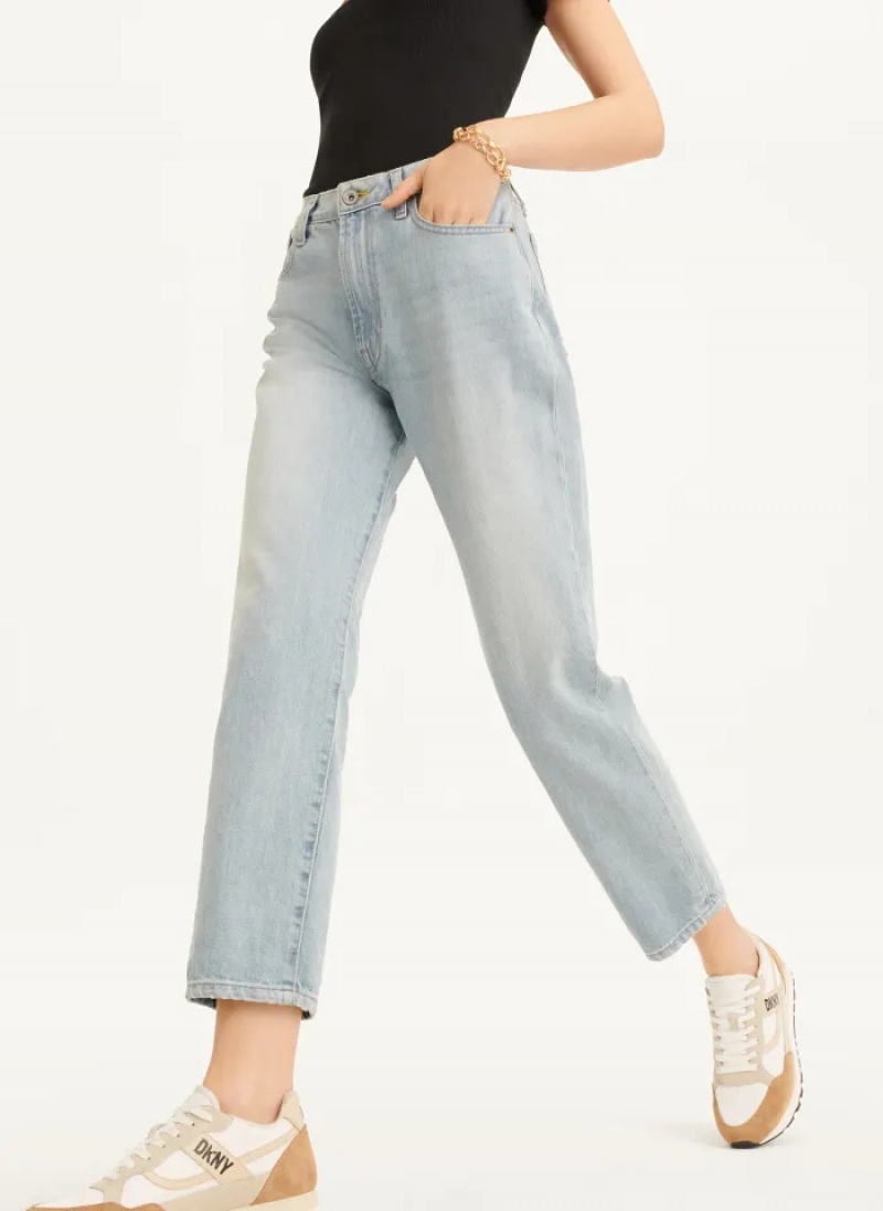 Pale Wash Women's Dkny Broome High Rise Vintage Jeans | 652NAOHQZ