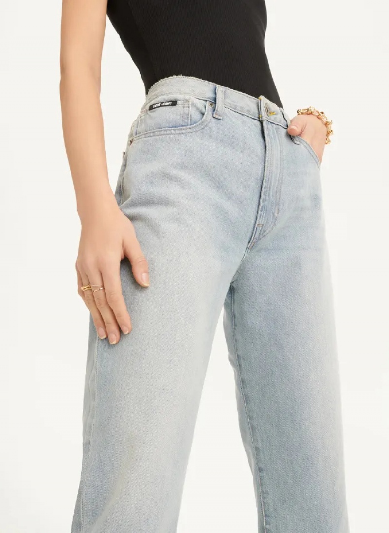 Pale Wash Women's Dkny Broome High Rise Vintage Jeans | 652NAOHQZ