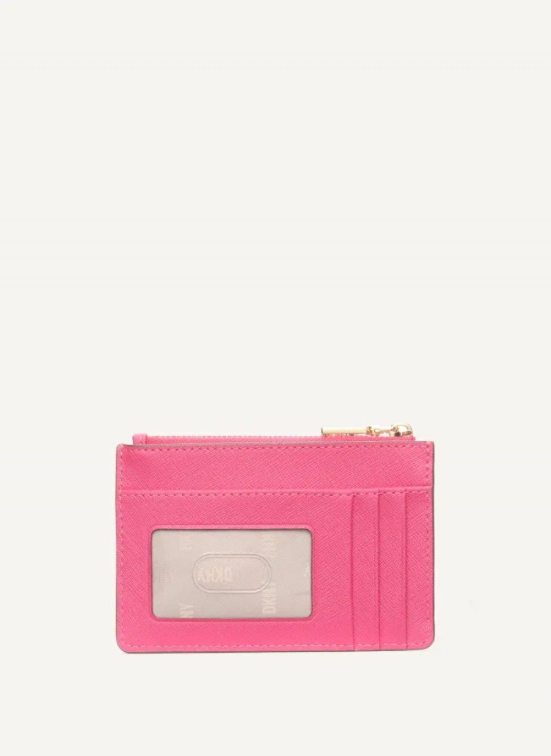 Pink Women's Dkny Sidney Key Card Case | 869TZBXOG