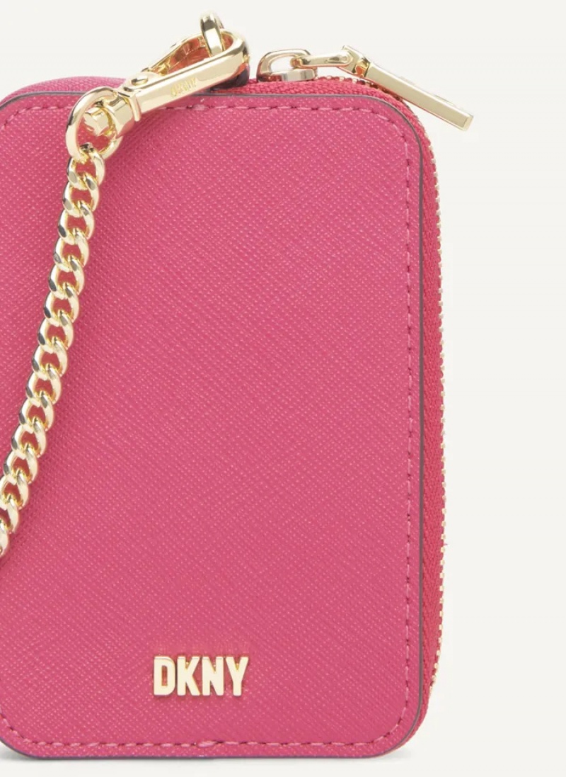 Pink Women's Dkny Sidney Pouch Card Case | 125LGTUON