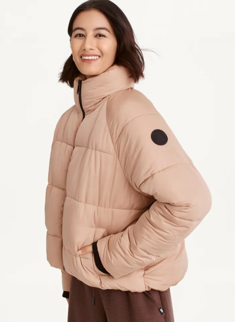 Praline Women's Dkny Boxy High Low Puffer W/ Pockets Jacket | 268PQNGJB