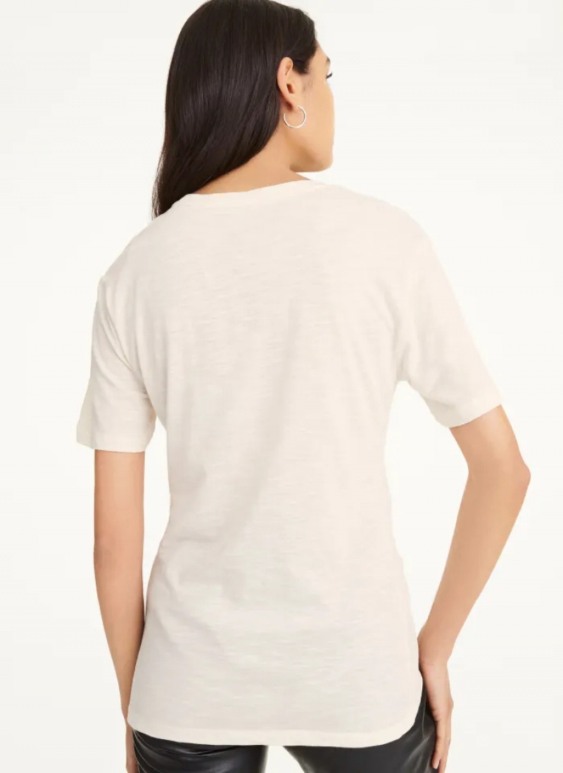 Pristine Women's Dkny O-Ring Logo T Shirts | 764RISGYP