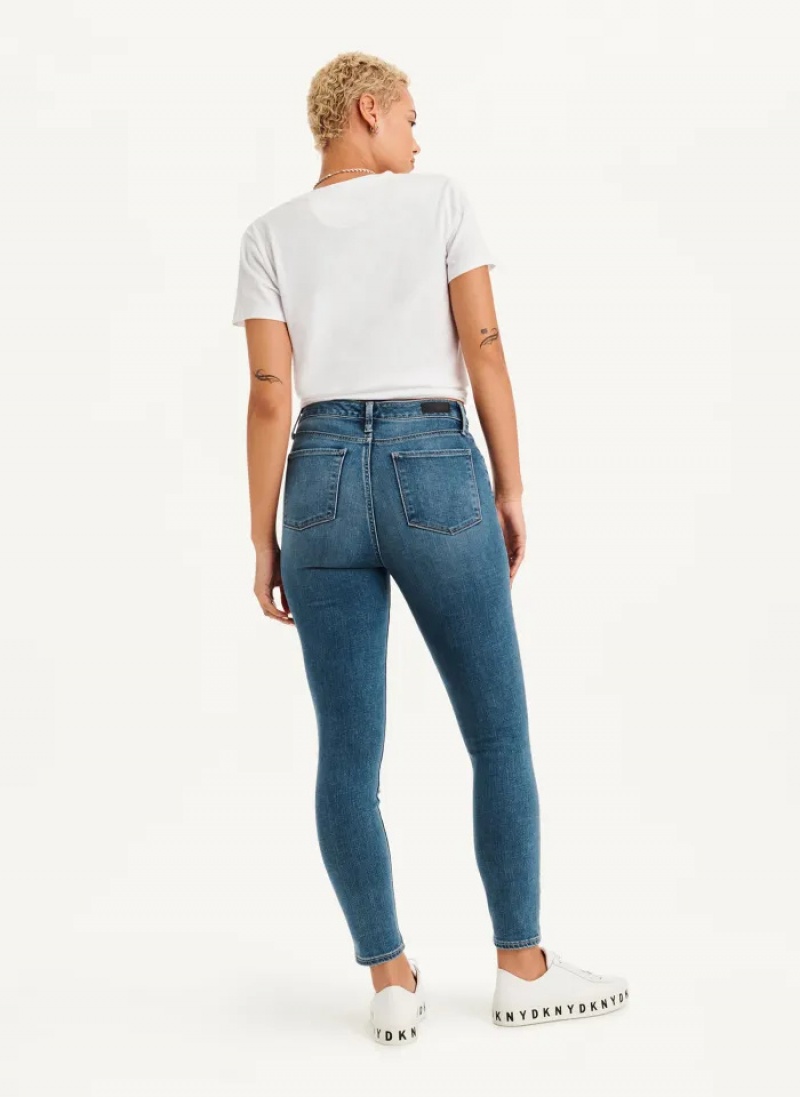 Pure Blue Women's Dkny High Rise Skinny Jeans | 165JHWSZC