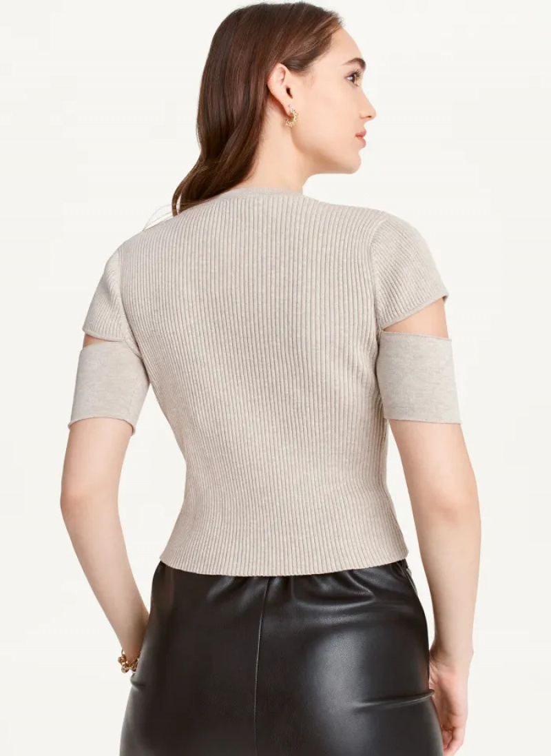 Pure Cashmere Women's Dkny Cut Out Knit T Shirts | 347EMVAOF