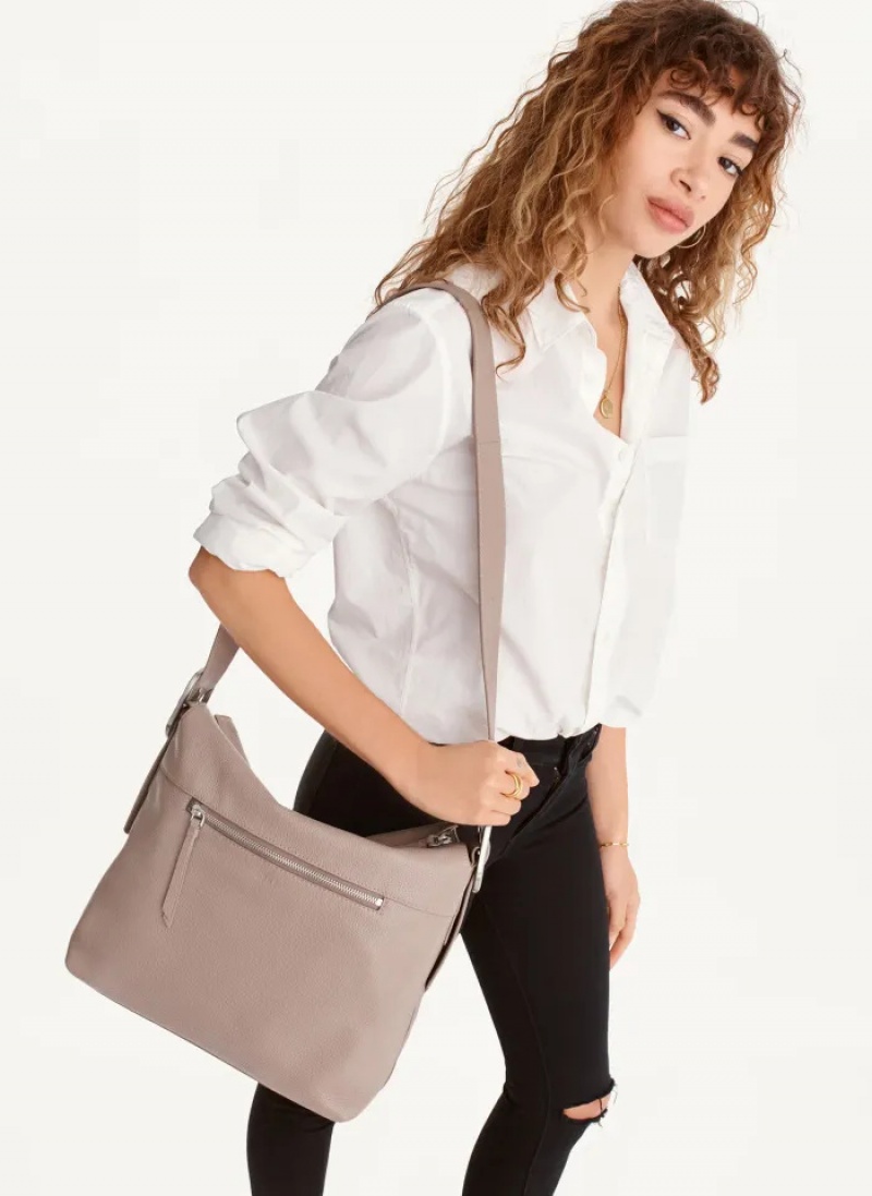 Putty Women\'s Dkny Large Buckle Bag | 596GCMPOY