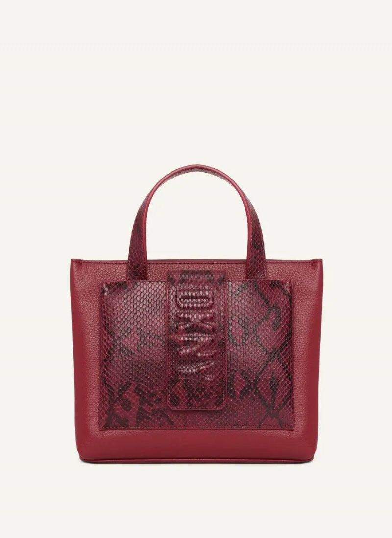 Python Scarlet Women\'s Dkny Uptown Exotic Leather Small Tote Bags | 264JFNHML