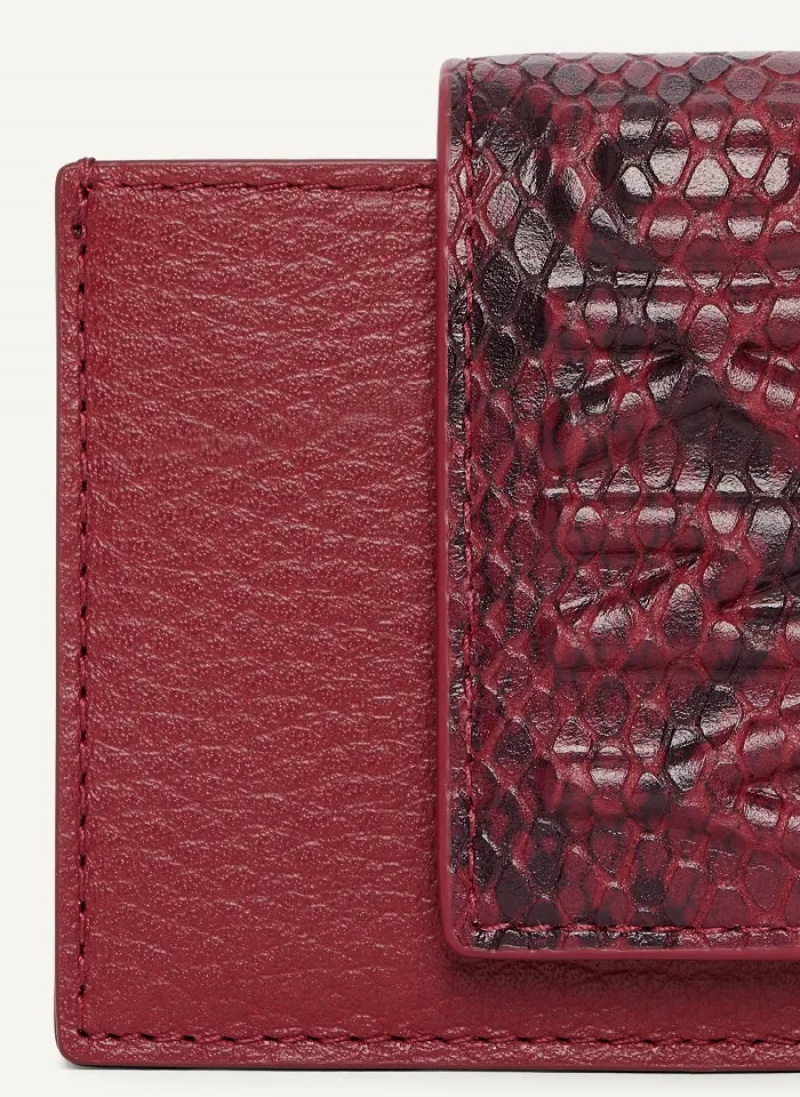 Python Scarlet Women's Dkny Uptown Leather Card Case | 806UFSRLJ