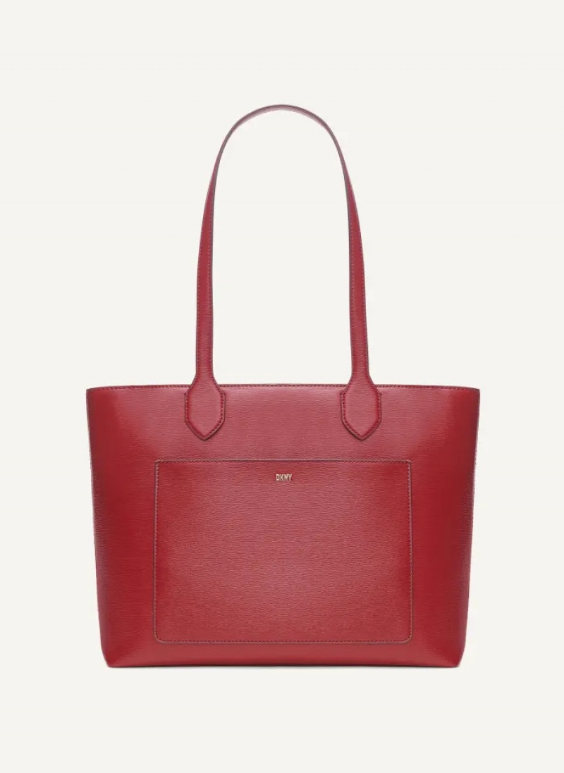 Red Women\'s Dkny Ines Tote Bags | 597PNWKMT