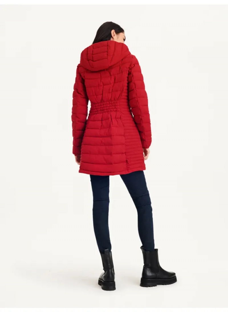 Red Women's Dkny Packable Vestie Walker Jacket | 278EIPJWO