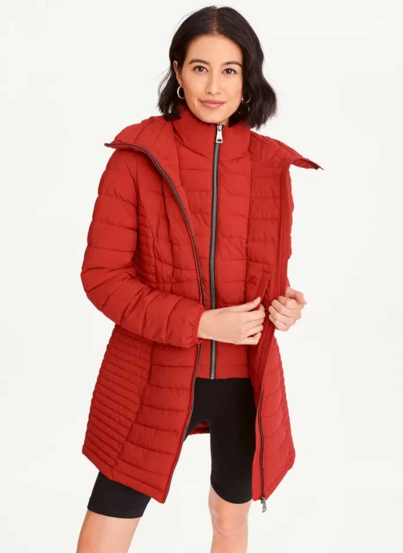 Red Women\'s Dkny Packable Vestie Walker Jacket | 278EIPJWO