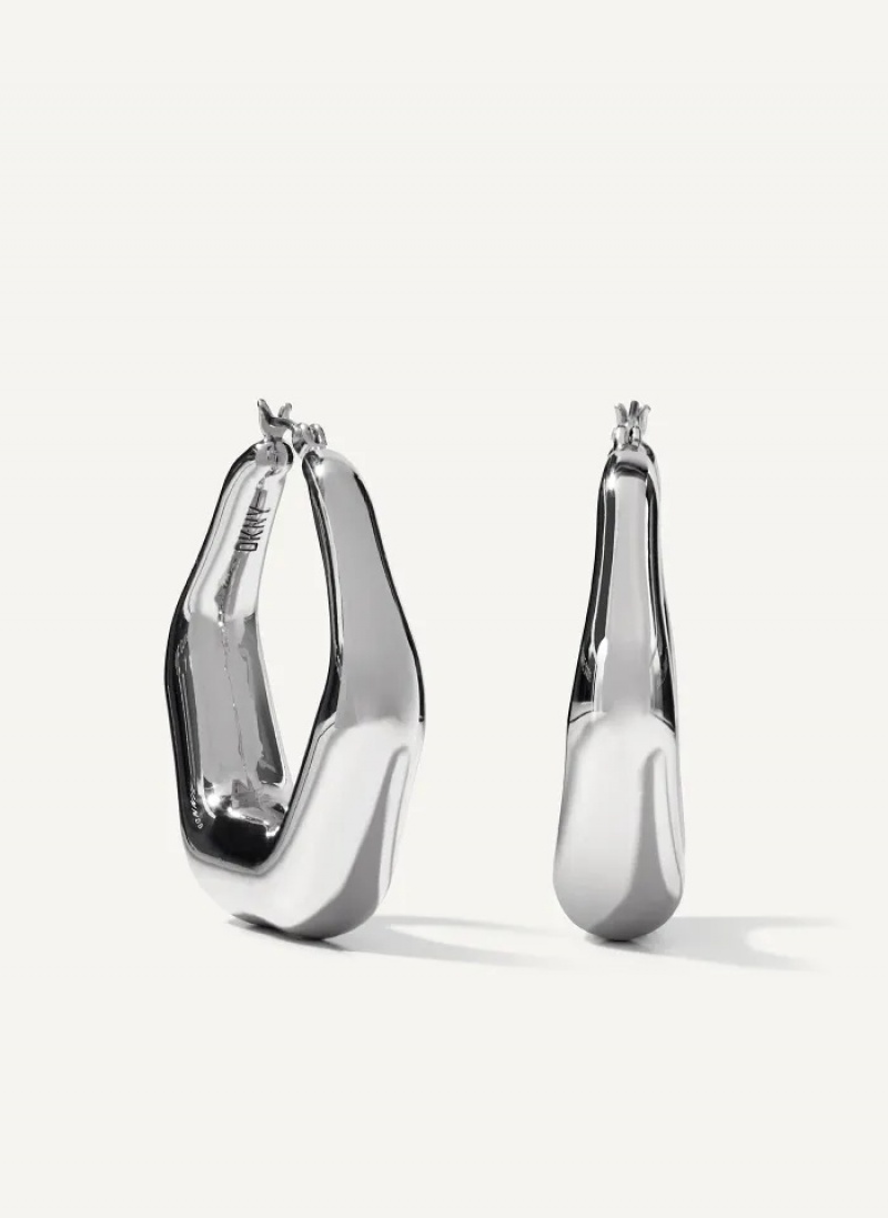 Silver Accessories Dkny Classic Hoop Earrings | 820EHPKOG