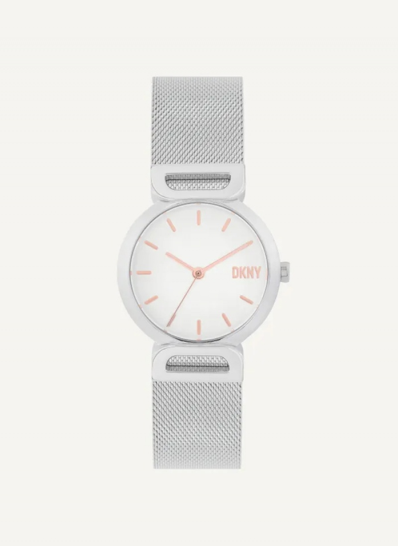 Silver Accessories Dkny Downtown Mesh Watch | 803VEFMUD
