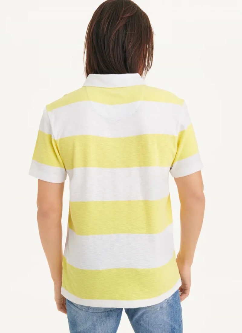Sunflower Men's Dkny Rugby Stripe Polo Shirts | 914NCATXL