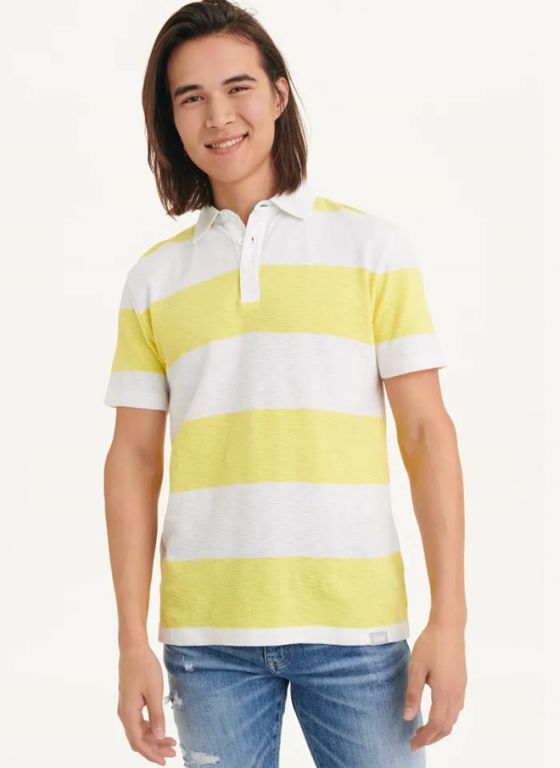 Sunflower Men\'s Dkny Rugby Stripe Polo Shirts | 914NCATXL