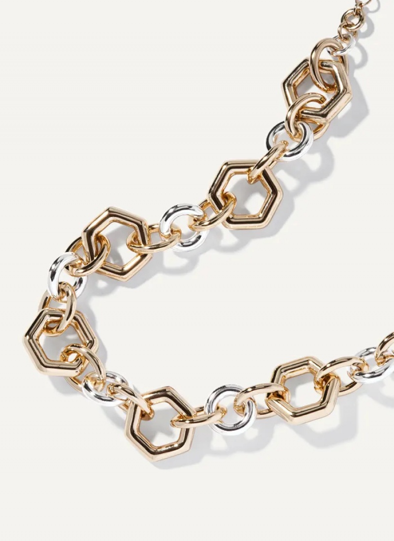 Two Tone Accessories Dkny Chunky Chain Necklace | 438FQJCMA