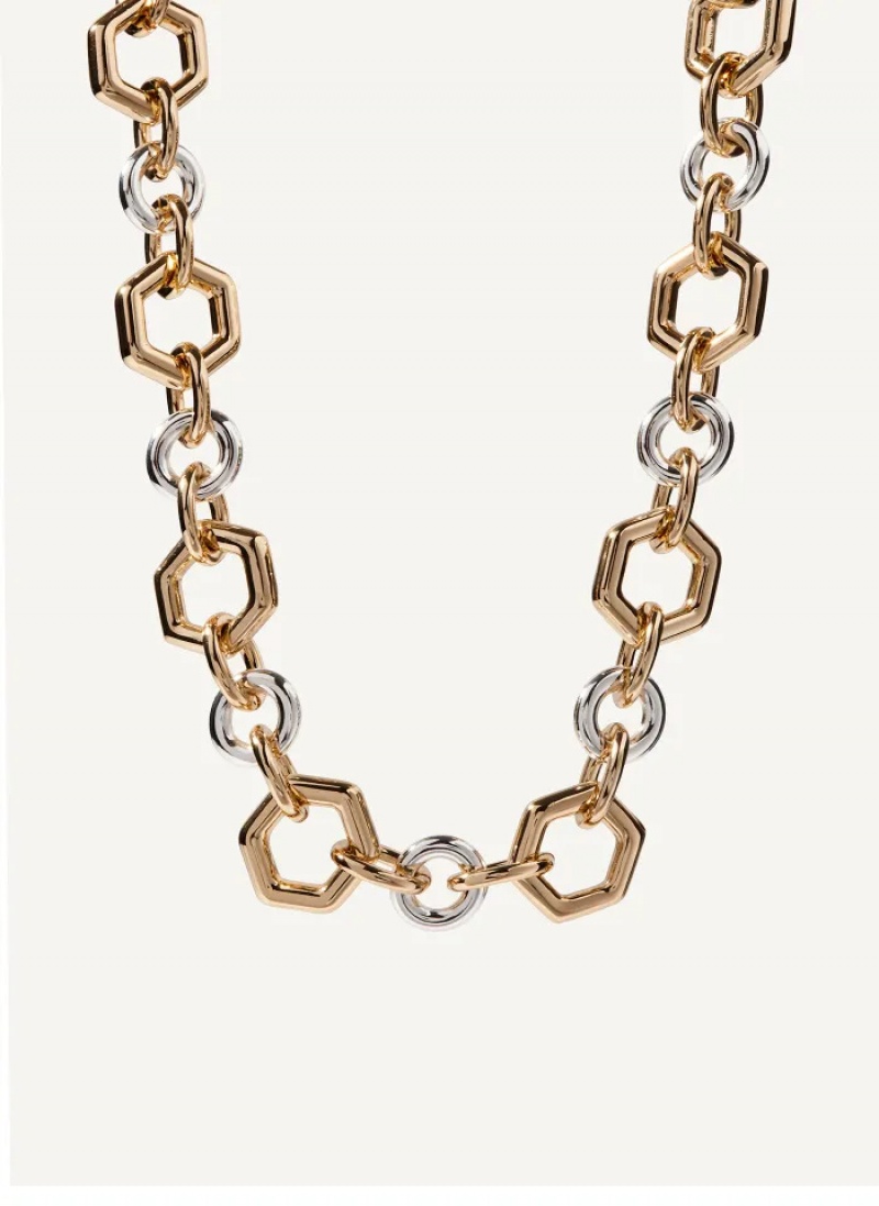 Two Tone Accessories Dkny Chunky Chain Necklace | 438FQJCMA