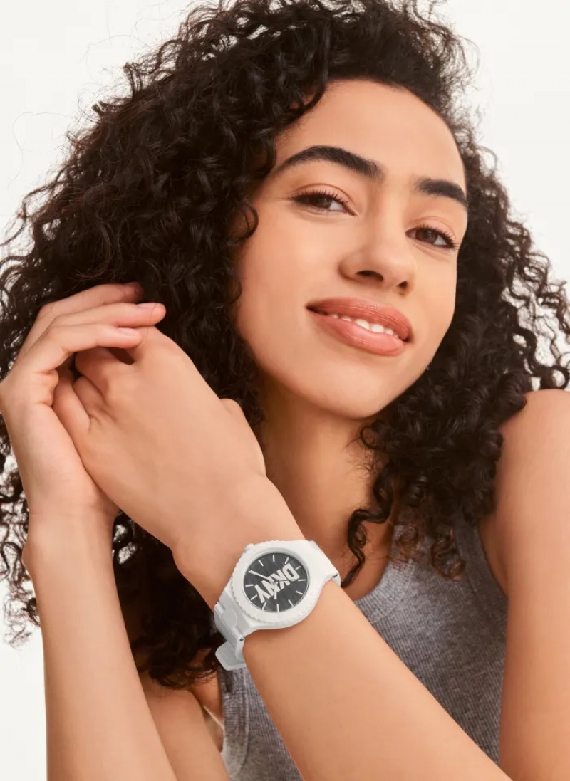 White Accessories Dkny Chambers Silicone Watch | 416XHLYKO