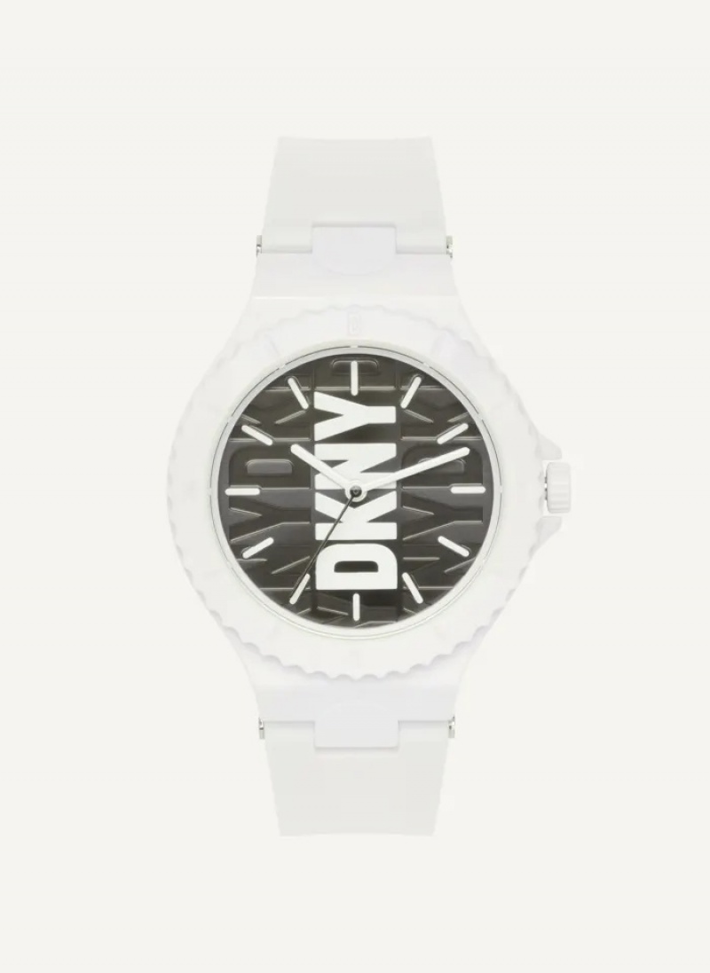 White Accessories Dkny Chambers Silicone Watch | 416XHLYKO