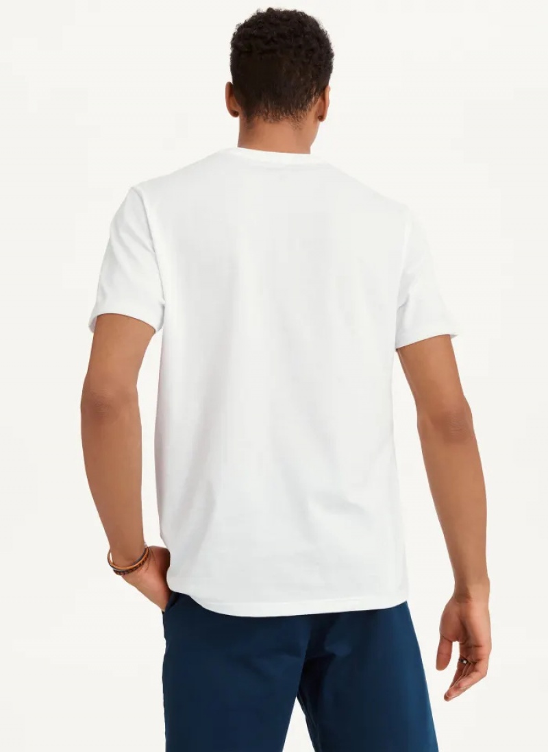 White Men's Dkny Reverse T Shirts | 294SRDIPL