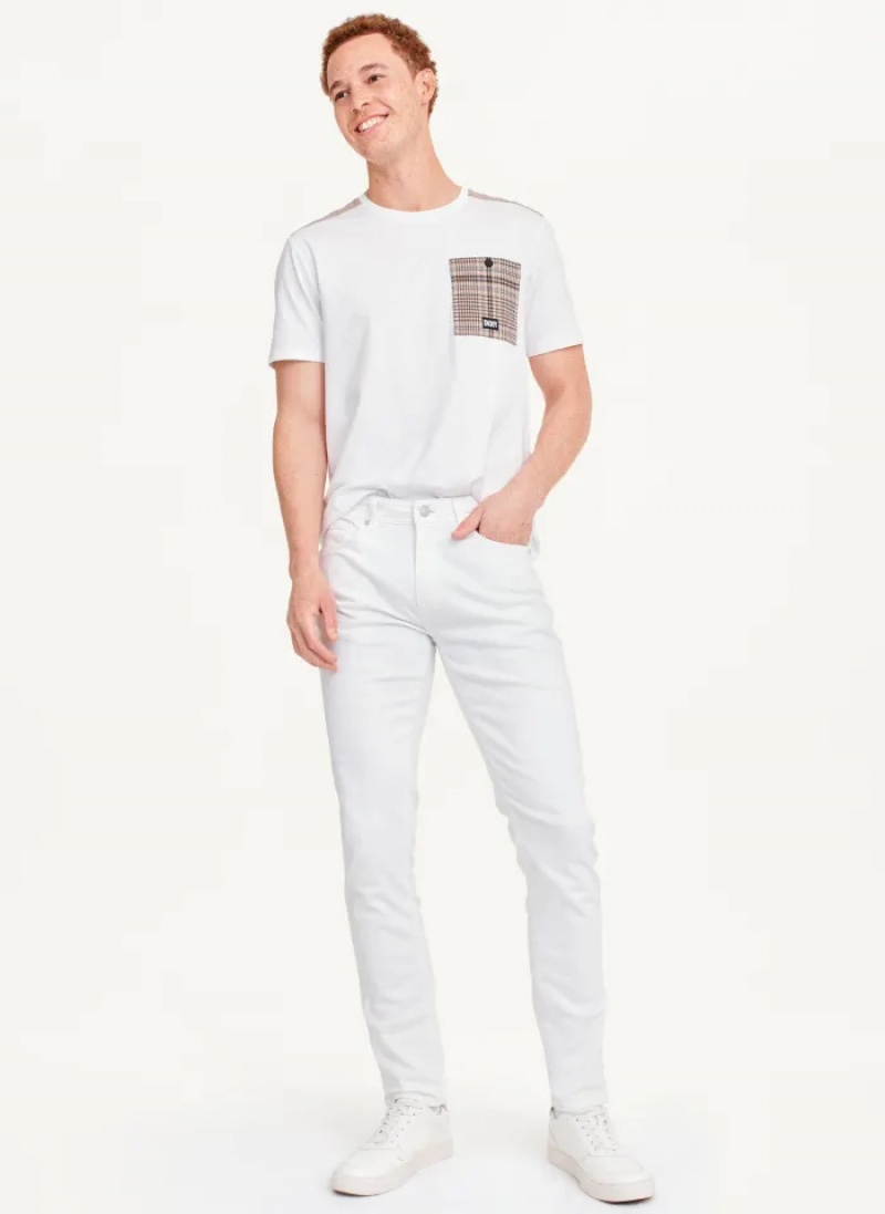 White Men's Dkny Skinny Jeans | 754JNLUMV