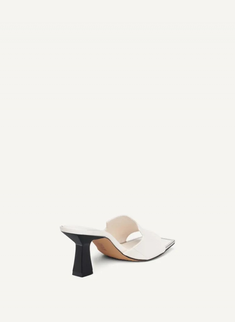 White Women's Dkny Kailyn Heeled Mules | 281OVFEMD