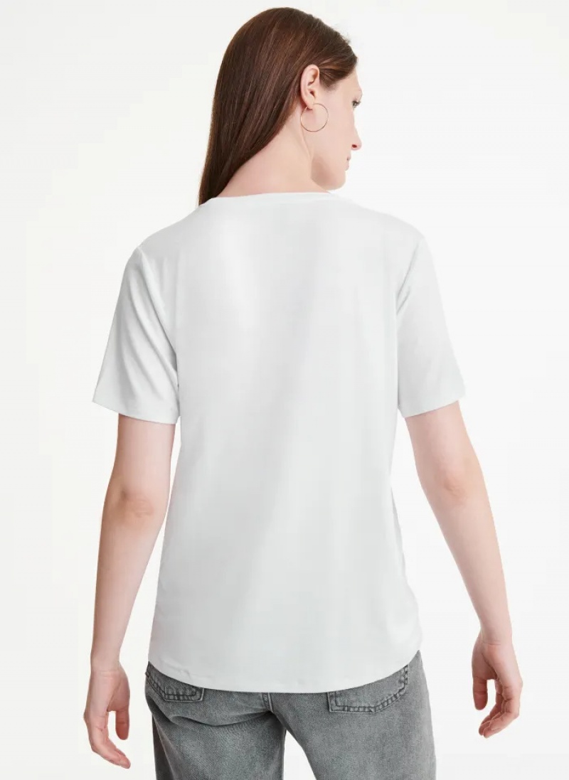White Women's Dkny Neighborhood Souvenir - Tribeca T Shirts | 487PQJDRV