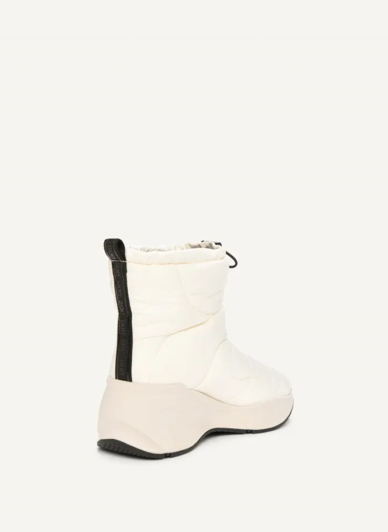 White Women's Dkny Puffy Wedge Boots | 753LFOTVS