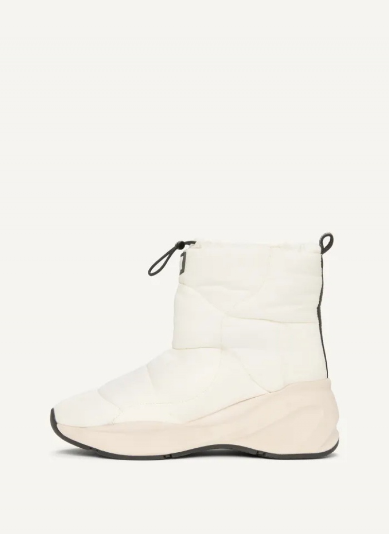White Women\'s Dkny Puffy Wedge Boots | 753LFOTVS