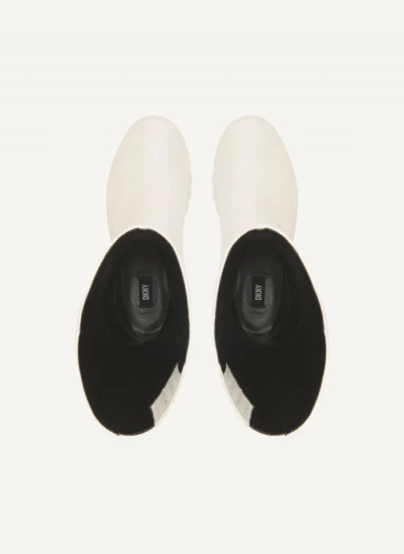 White Women's Dkny Tall Lug Sole Boots | 814OTGSNZ