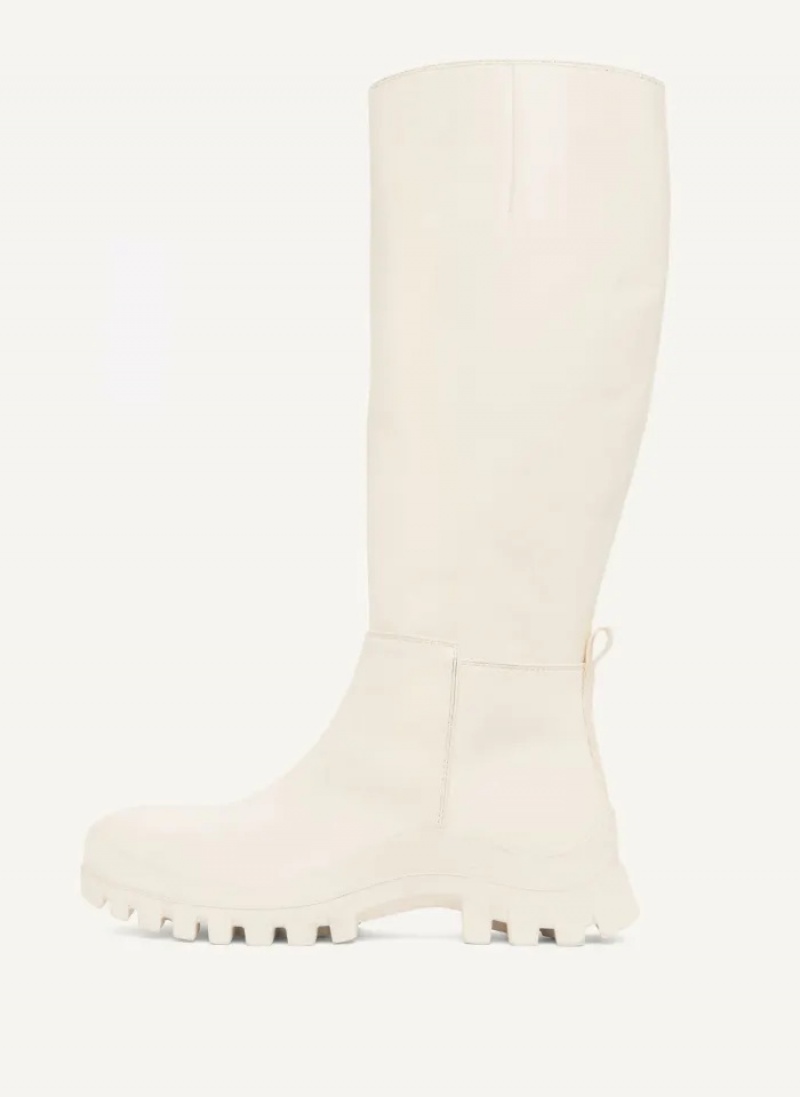 White Women\'s Dkny Tall Lug Sole Boots | 814OTGSNZ