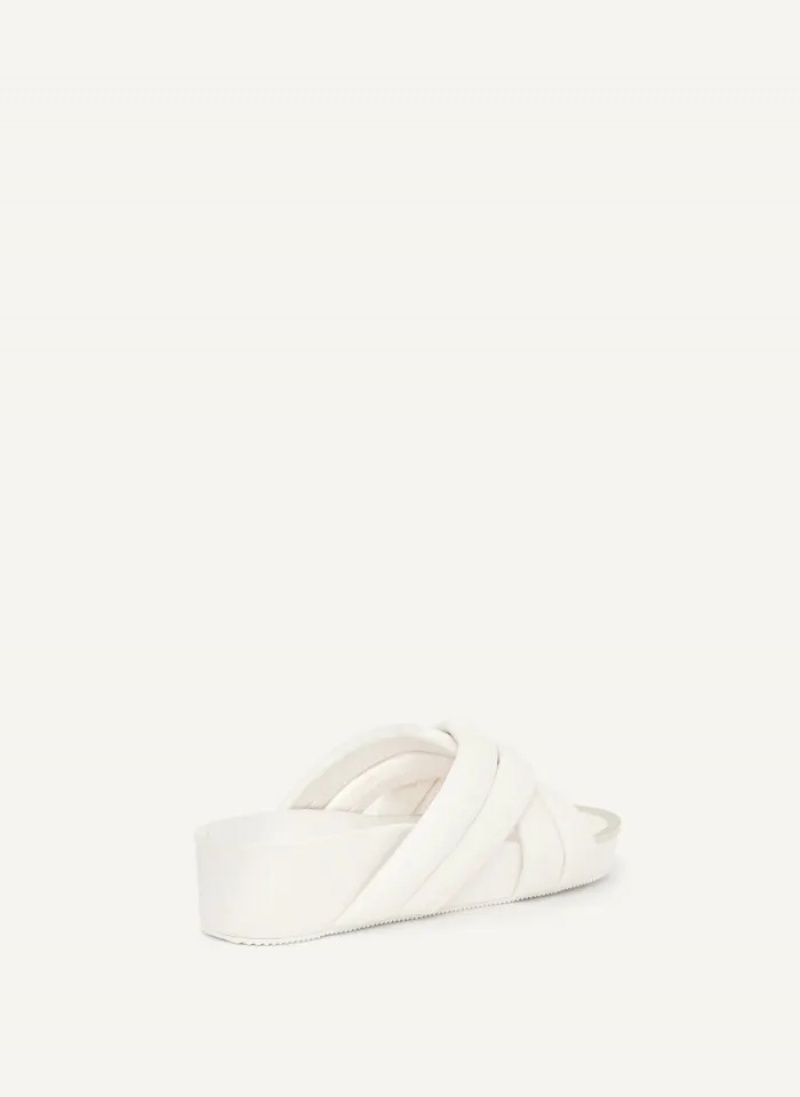 White Women's Dkny Vienna Puffy Strap Sandals | 501SWENCL