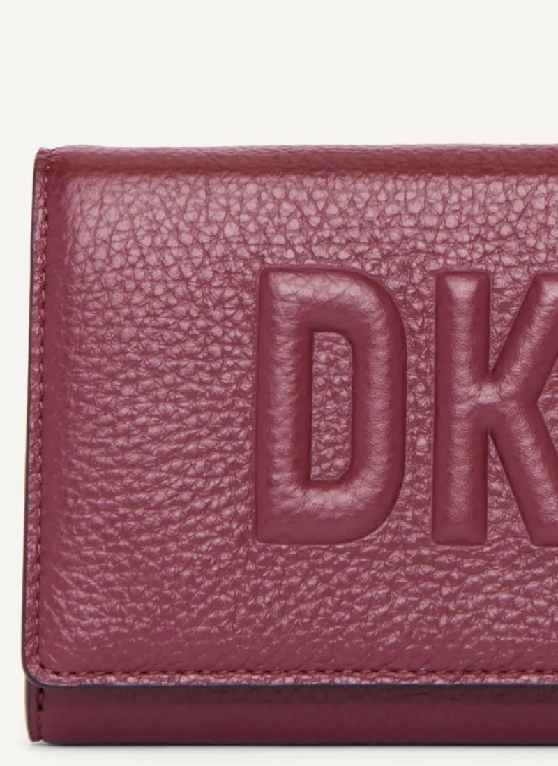 Wine Women's Dkny Continental Raised Logo Wallet | 152SMLTDE