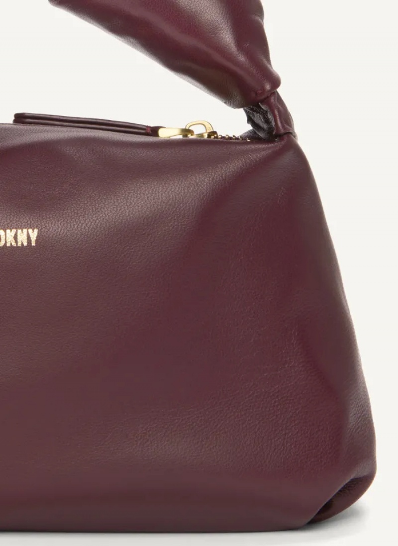 Wine Women's Dkny Mini Modernist Knot Tote Bags | 579TXHKCQ