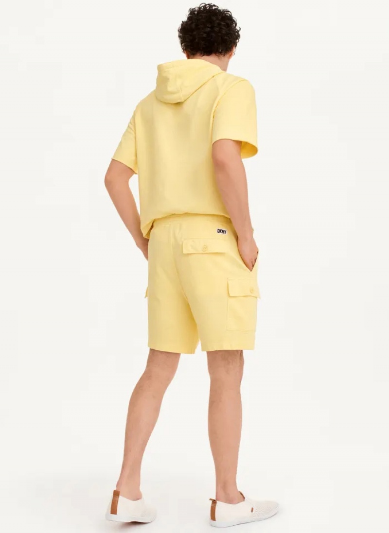 Yellow Men's Dkny Pigment Garment Dye Shorts | 492XYFCOQ