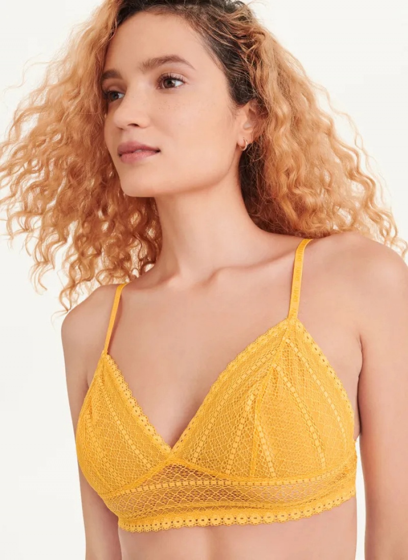 Yellow Women\'s Dkny Lace Bralette | 630NEAXOS