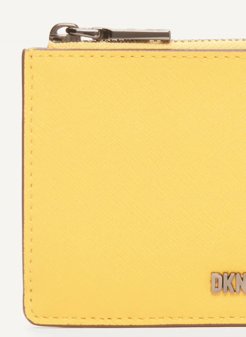 Yellow Women's Dkny Sidney Key Card Case | 207BLSRCF