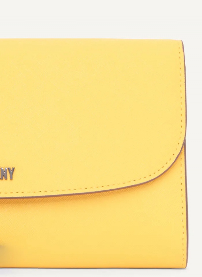 Yellow Women's Dkny Sidney On A Chain Wallet | 091OCRUKD